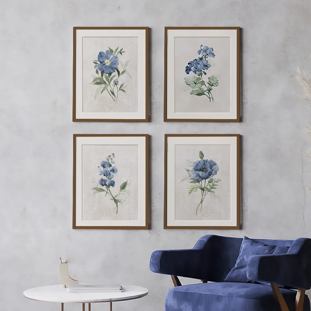 Set of wall art paintings full view