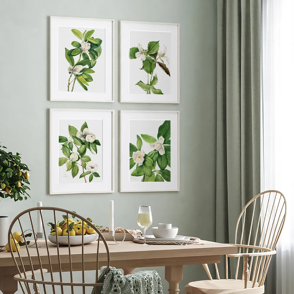 Set of wall art painting,Swamp Magnolia (1918)