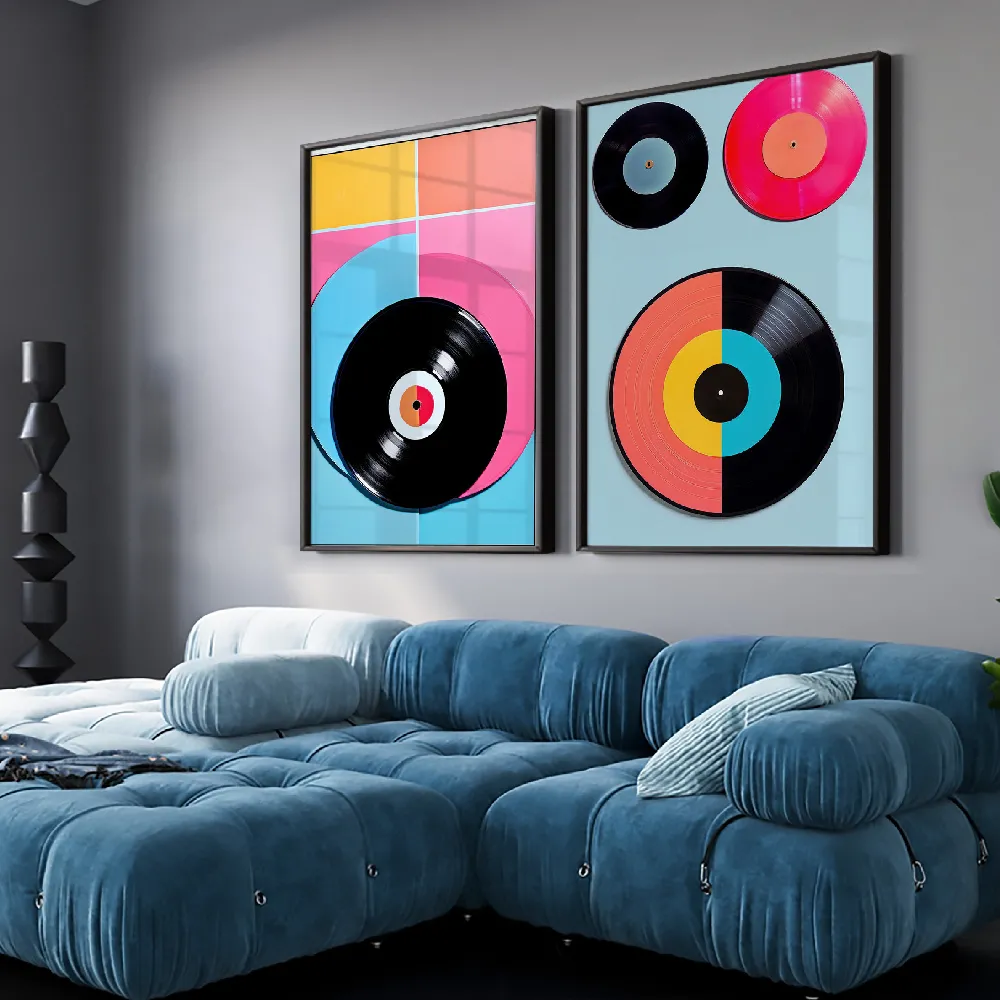 Set of wall art paintings full view