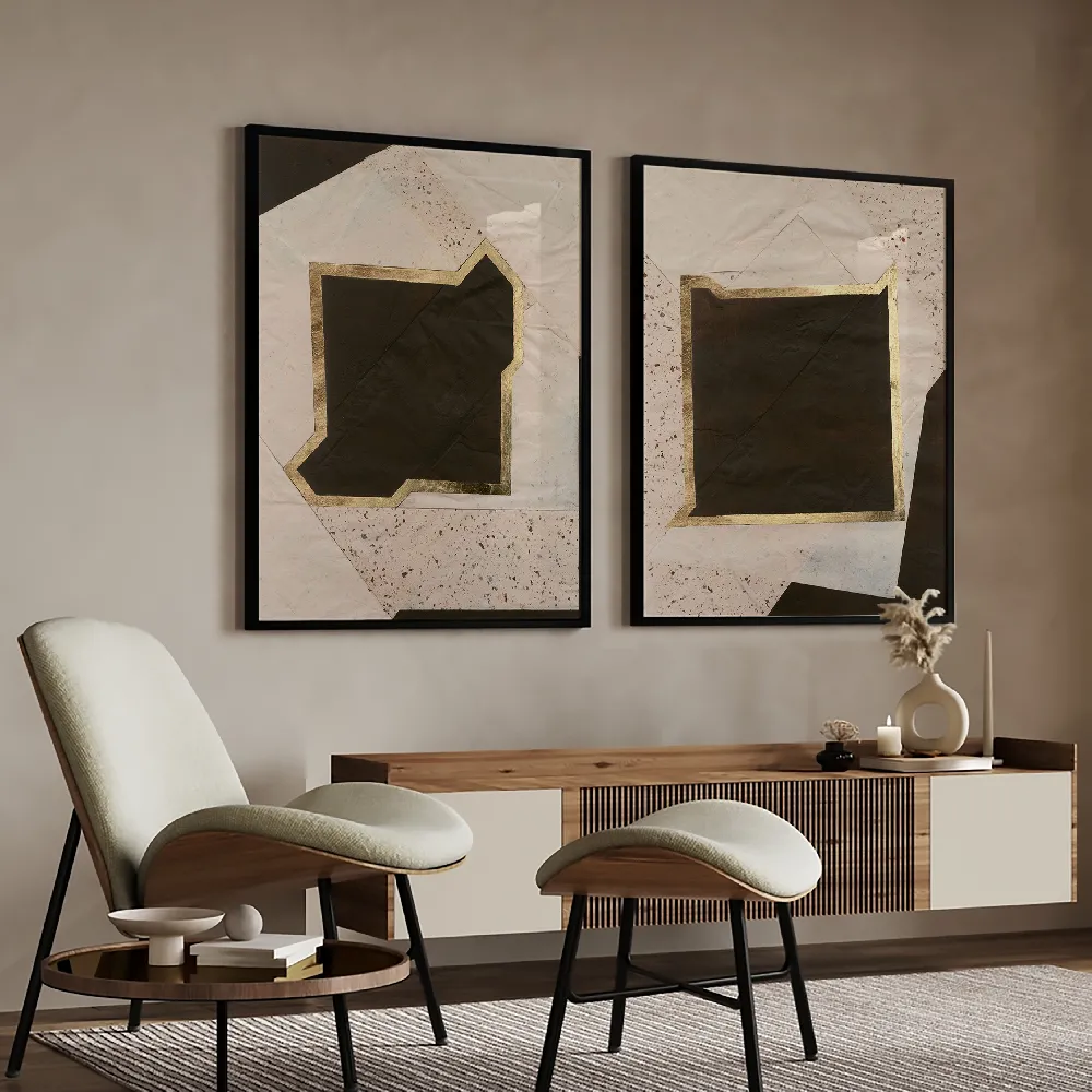 Set of wall art paintings full view