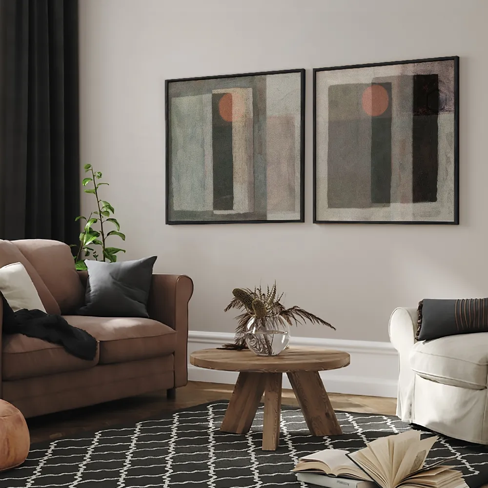 Set of wall art painting,Partial Eclipse