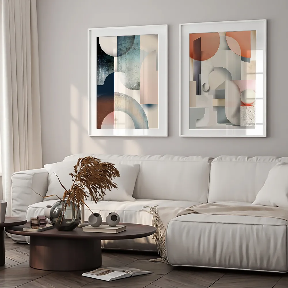 Set of wall art painting,Geometric Vintage Art