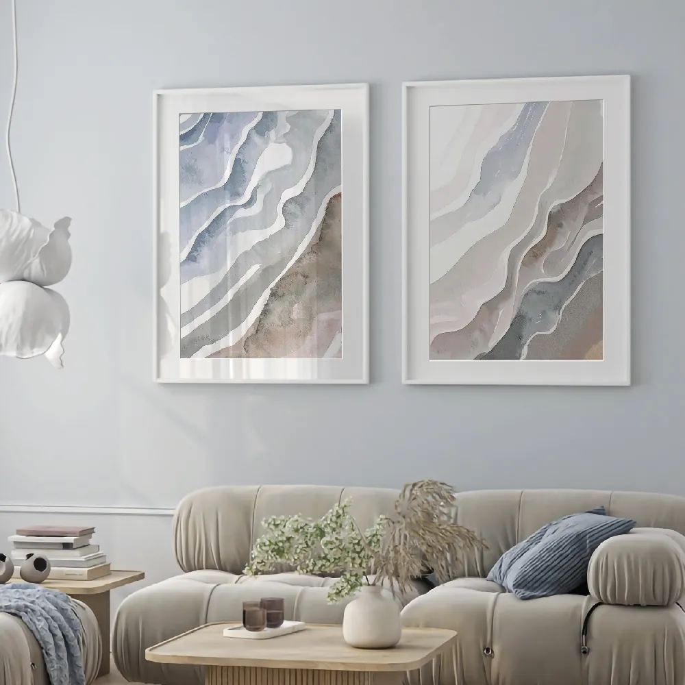 Set of wall art painting,Beach High Tide 