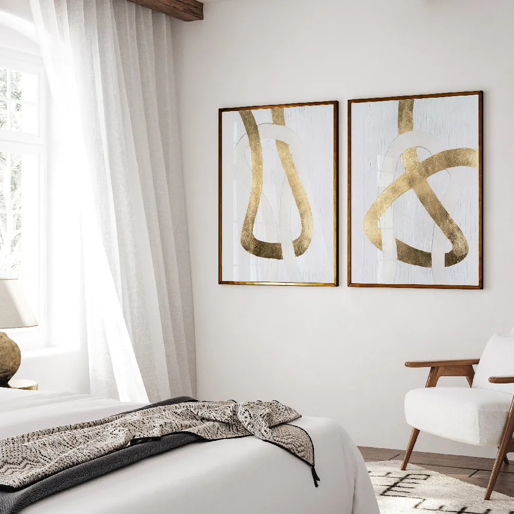 Set of wall art paintings full view