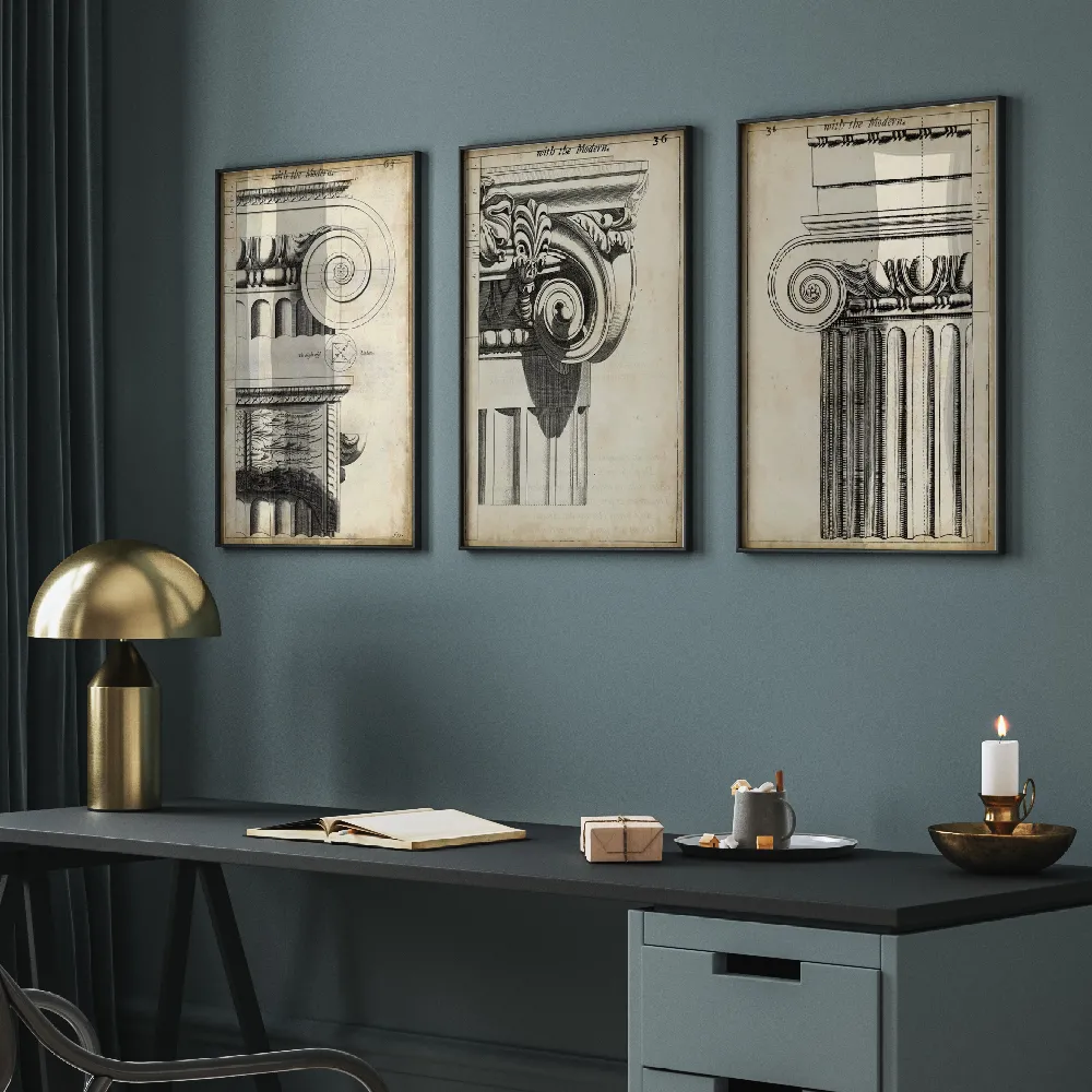 Set of wall art painting,Architectonic