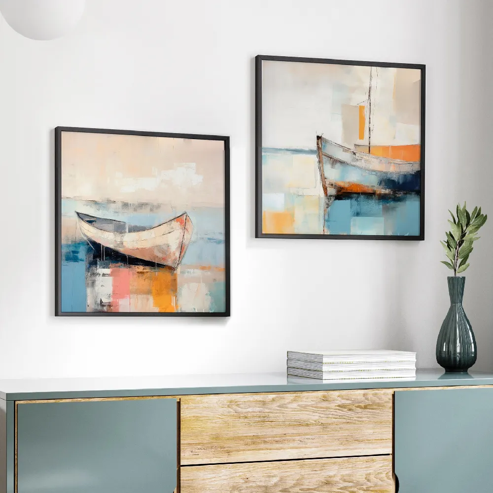 Set of wall art painting,Coastal Charm Expedition 