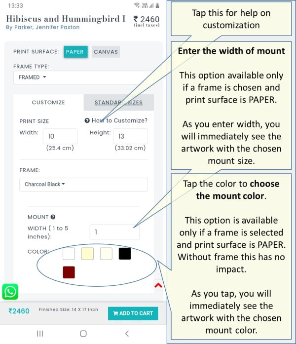 Choose Mount Color and Size