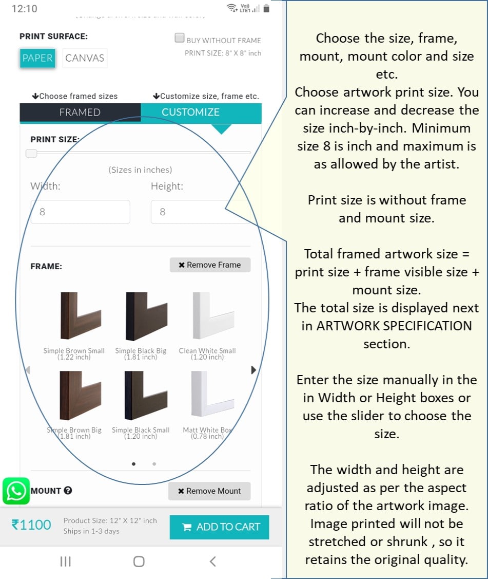 Choose Mount Color and Size