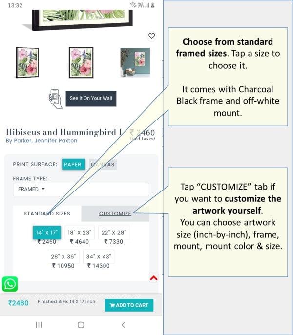 Choose from Standard Sizes or Customize It