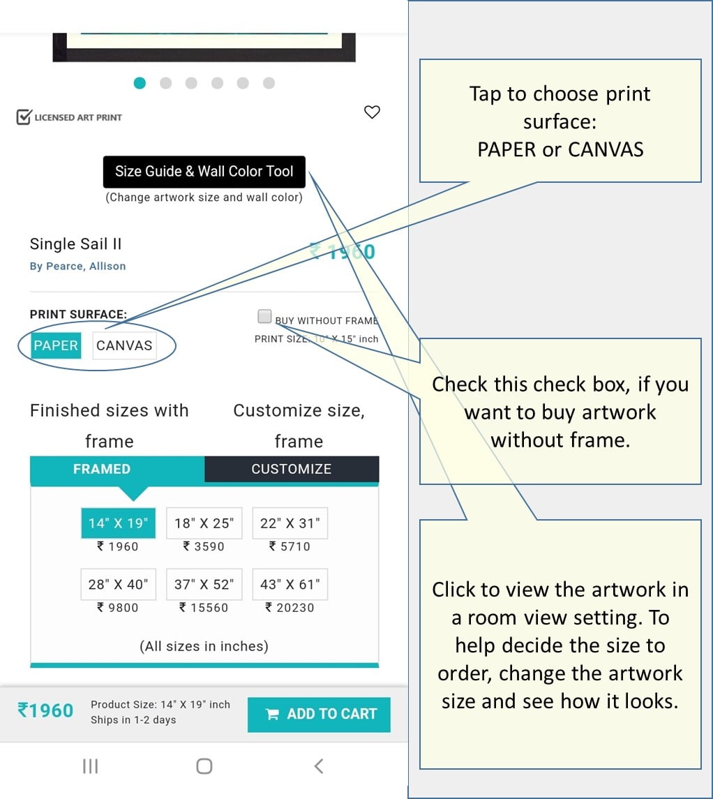 Choose print surface